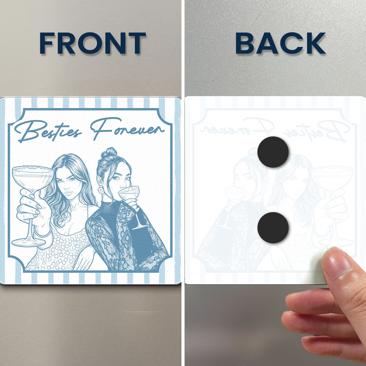 Turn Your Photo Into Art - Friendship Thank You Gift For Besties, Sisters - Personalized Magnet 4