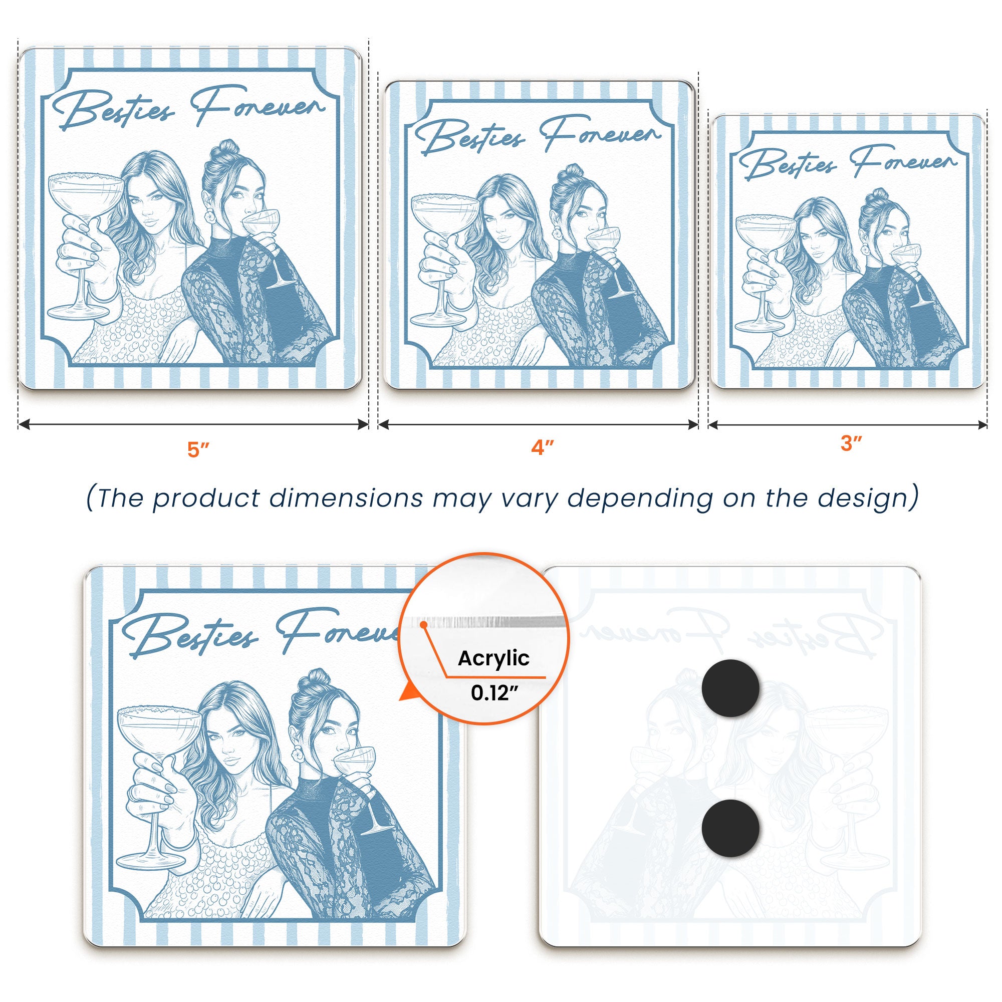 Turn Your Photo Into Art - Friendship Thank You Gift For Besties, Sisters - Personalized Magnet 5