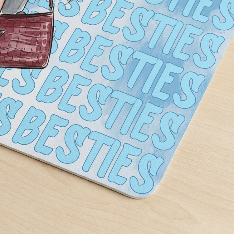 Turn Your Photo Into Watercolor Art, Best B*tches Friendship Gifts - Personalized Desk Mat 6