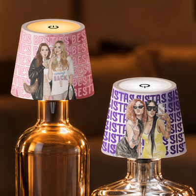 Turn Your Photo Into Watercolor Art, Best B*tches Friendship Gifts - Personalized Night Light