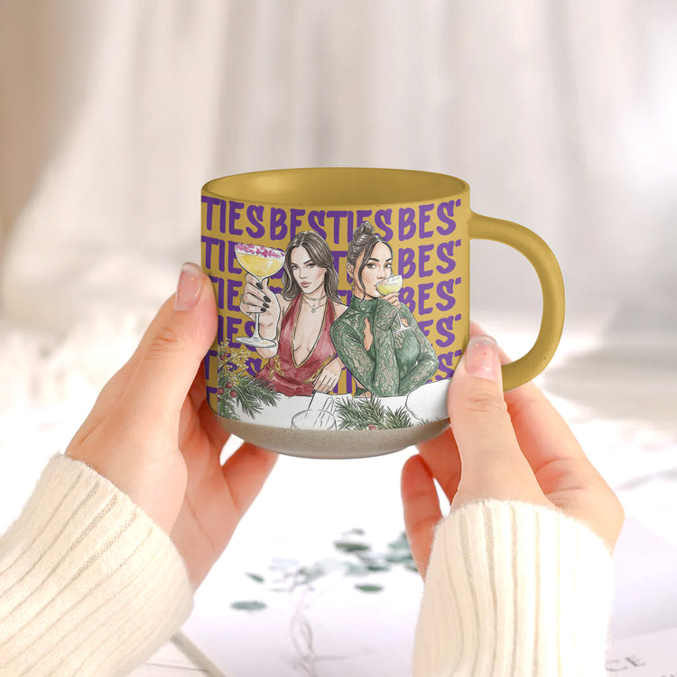 Turn Your Photo Into Watercolor Art - Best B*Tches Friendship Gifts Pottery - Personalized Mug 5