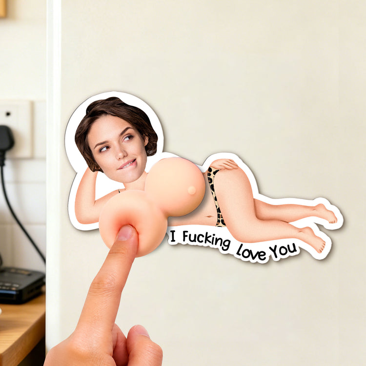 Upload Face - 3D Funny Squishy Gift For Him, Husband, Boyfriend - Personalized Fridge Magnet 1