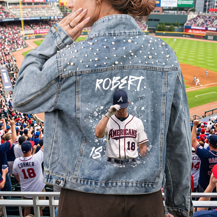 Upload Photo Bootleg Style - For Sport Lovers, Girlfriend - Personalized Denim Jacket 2