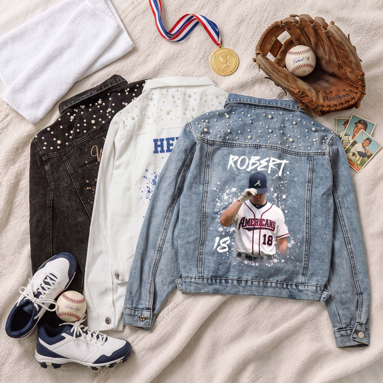 Upload Photo Bootleg Style - For Sport Lovers, Girlfriend - Personalized Denim Jacket 3