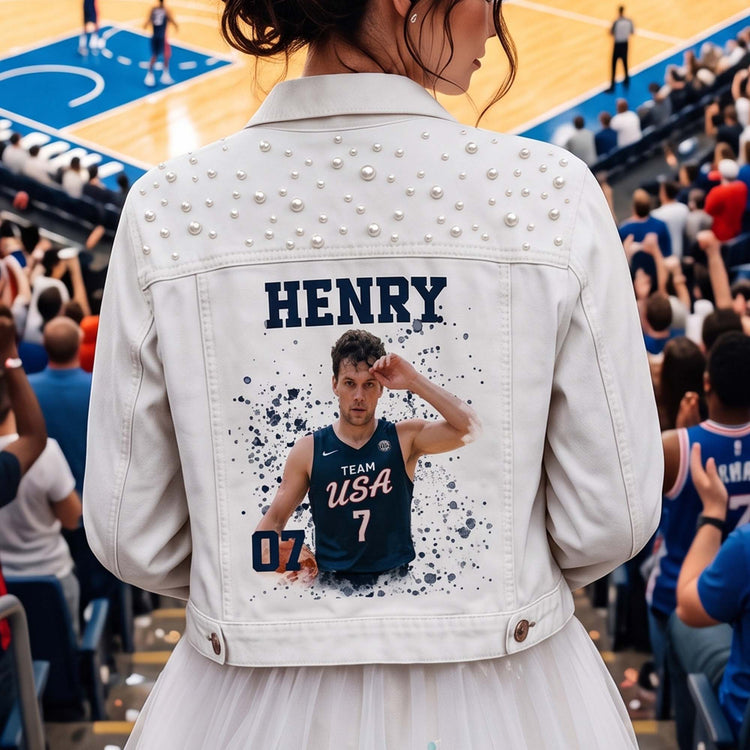 Upload Photo Bootleg Style - For Sport Lovers, Girlfriend - Personalized Denim Jacket 4