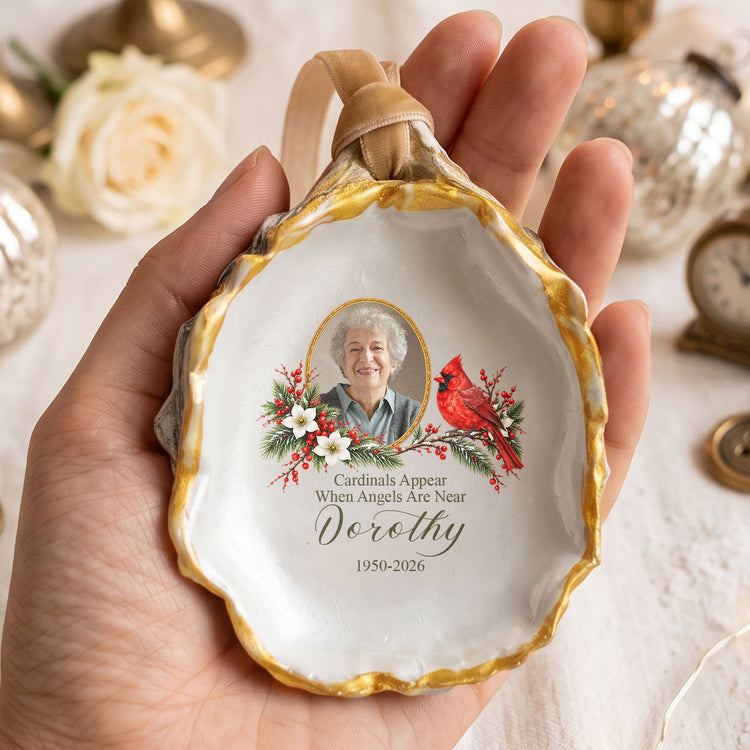 Upload Photo Memorial Loss Gifts Oyster - Personalized Ornament 4