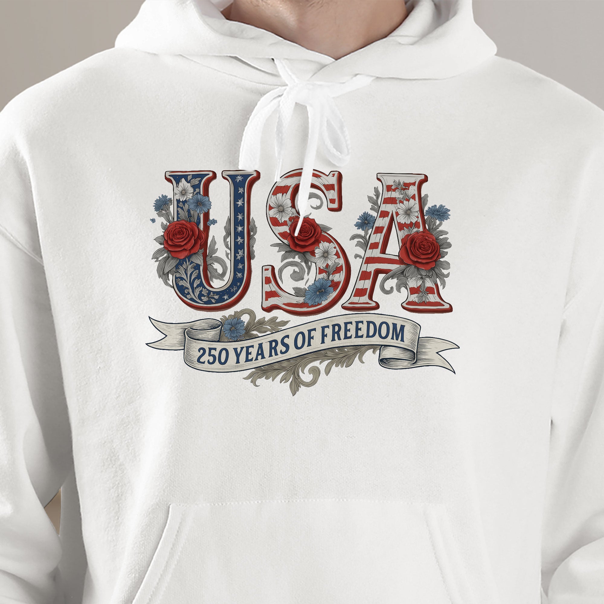 USA Floral 250 Years Of Freedom Vintage - Shirt