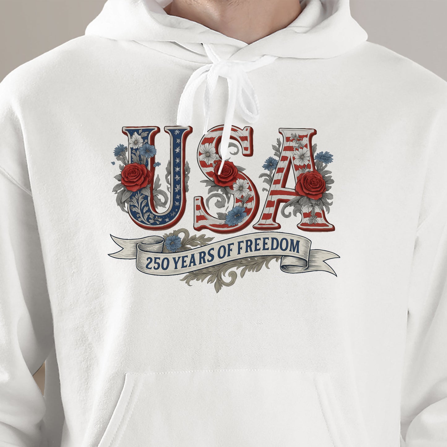 USA Floral 250 Years Of Freedom Vintage - Shirt