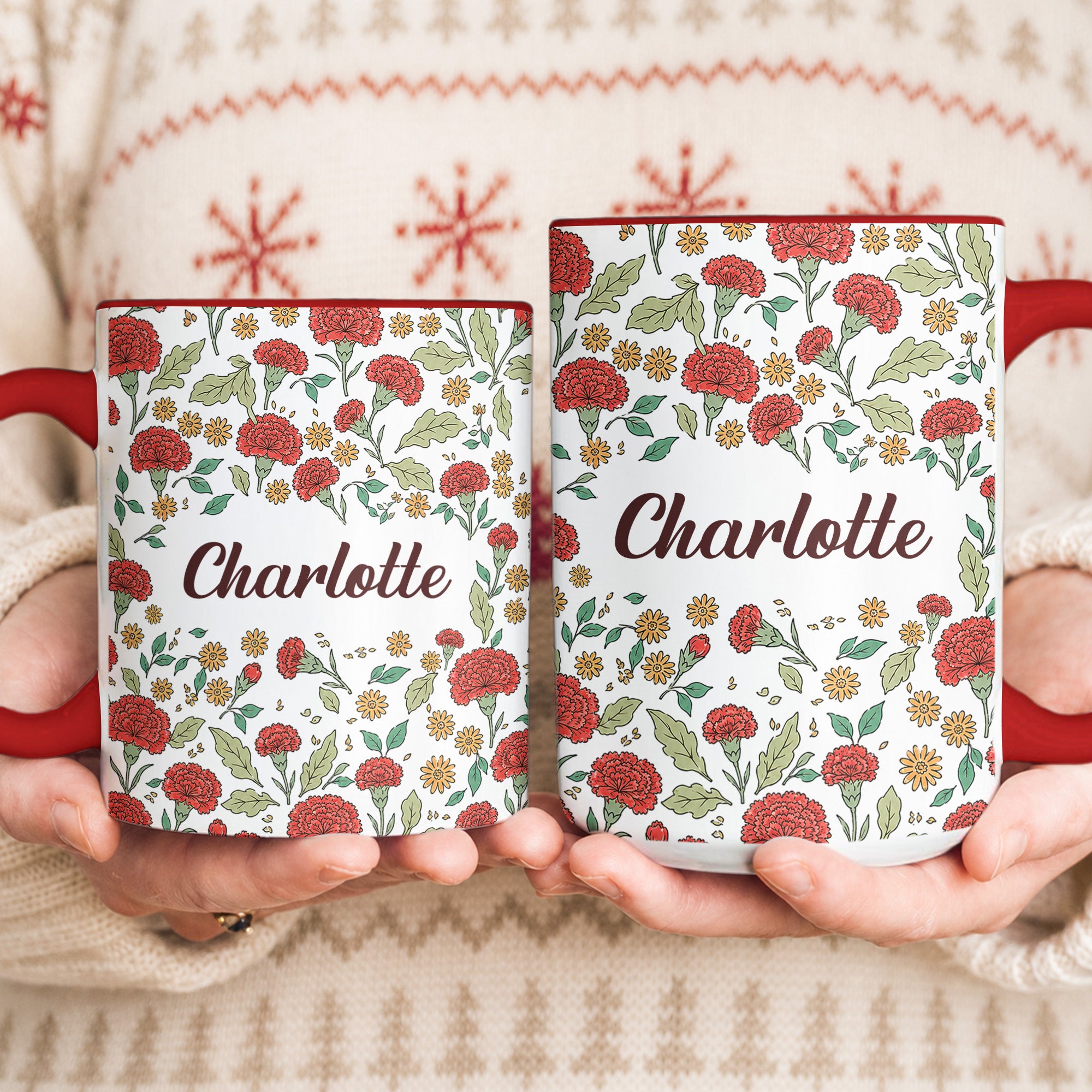 Vintage Birth Flower Wedding Bridesmaid Birthday Stocking Gift - Personalized Mug 5