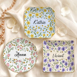 Vintage Birth Flower Wedding Bridesmaid Birthday Stocking - Personalized Jewelry Dish 1