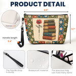 Vintage Book Patchwork Style Custom Birth Month Flower - Personalized Cosmetic Bag 5