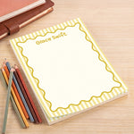 Wavy Border Custom Name For Coworker, Friends, Her - Personalized Notepad 4