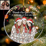 We Never Walk Alone Custom Photo Watercolor Besties Gift - Personalized Ornament 1