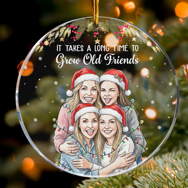 We Never Walk Alone Custom Photo Watercolor Besties Gift - Personalized Ornament 3