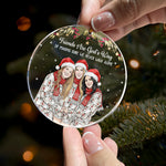 We Never Walk Alone Custom Photo Watercolor Besties Gift - Personalized Ornament 4