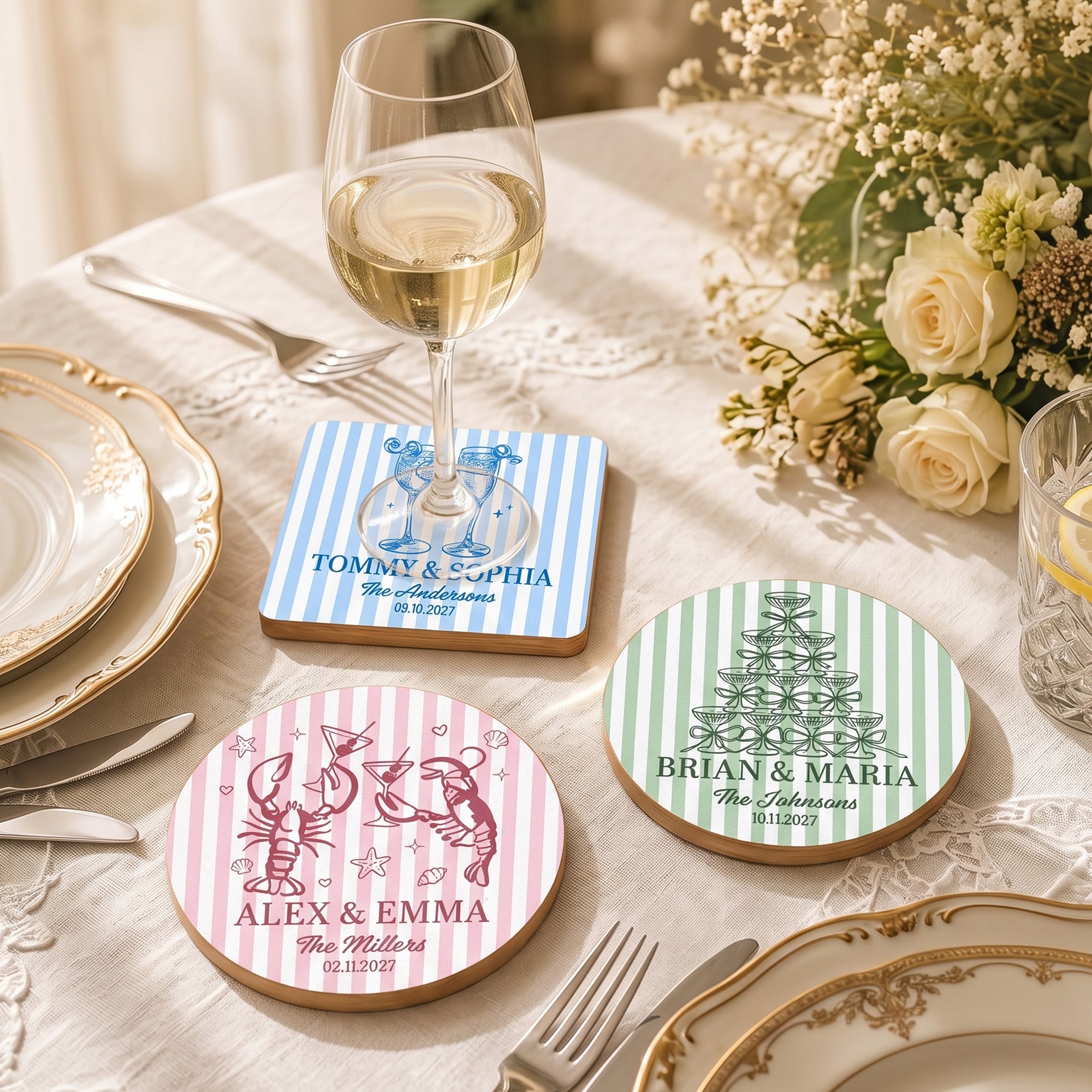 Wedding Decorations & Favors Custom Couple's Names New Version - Personalized Coasters 1
