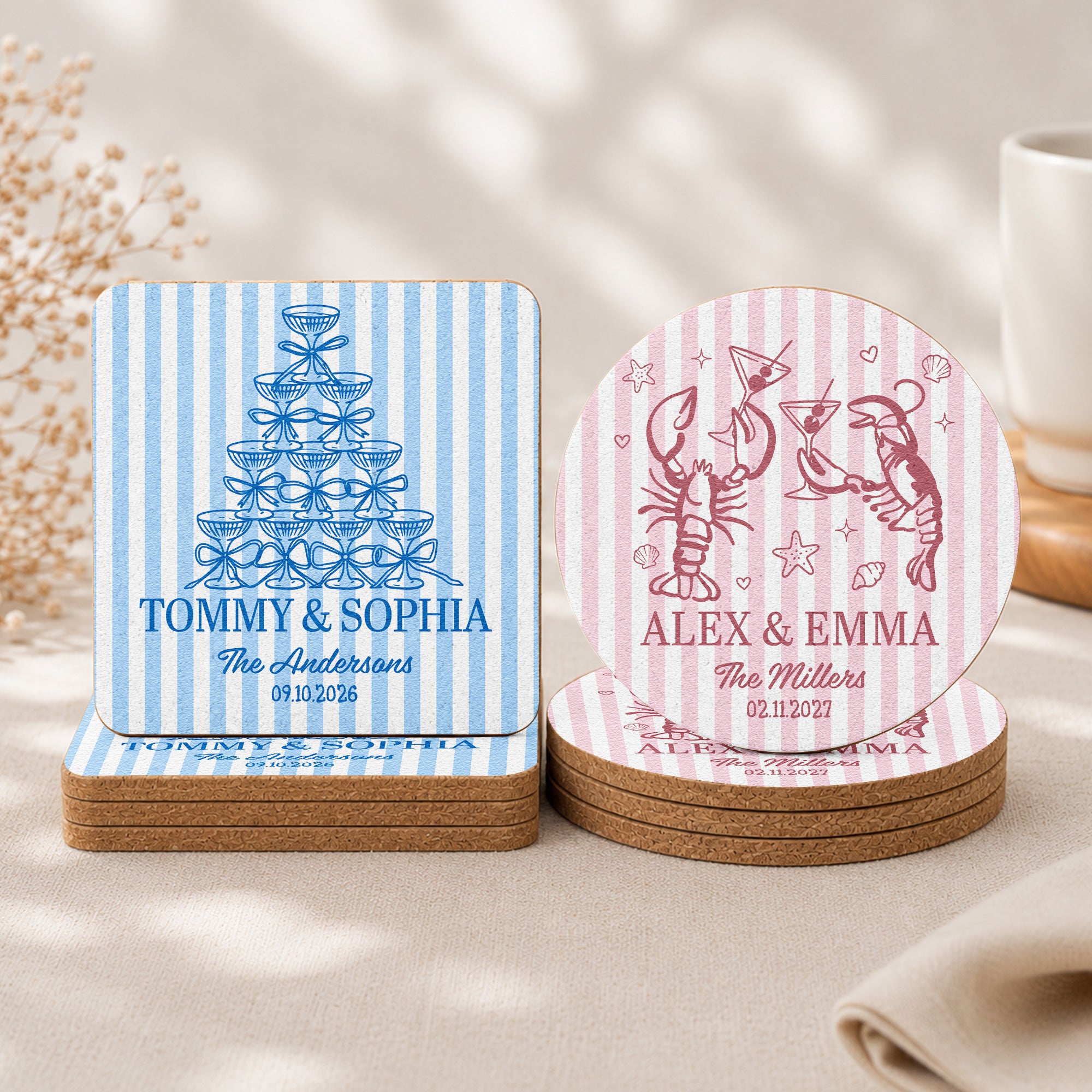 Wedding Decorations & Favors Custom Couple's Names New Version - Personalized Coasters 2