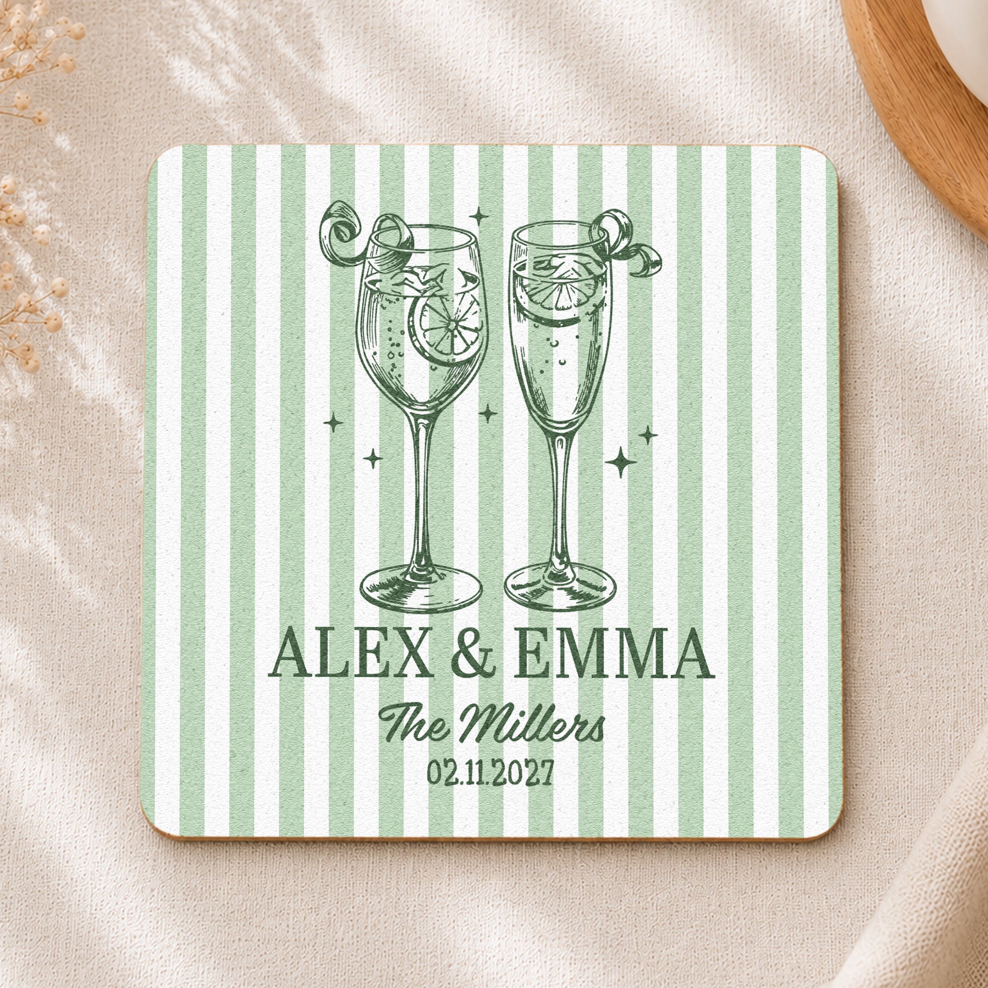 Wedding Decorations & Favors Custom Couple's Names New Version - Personalized Coasters 5