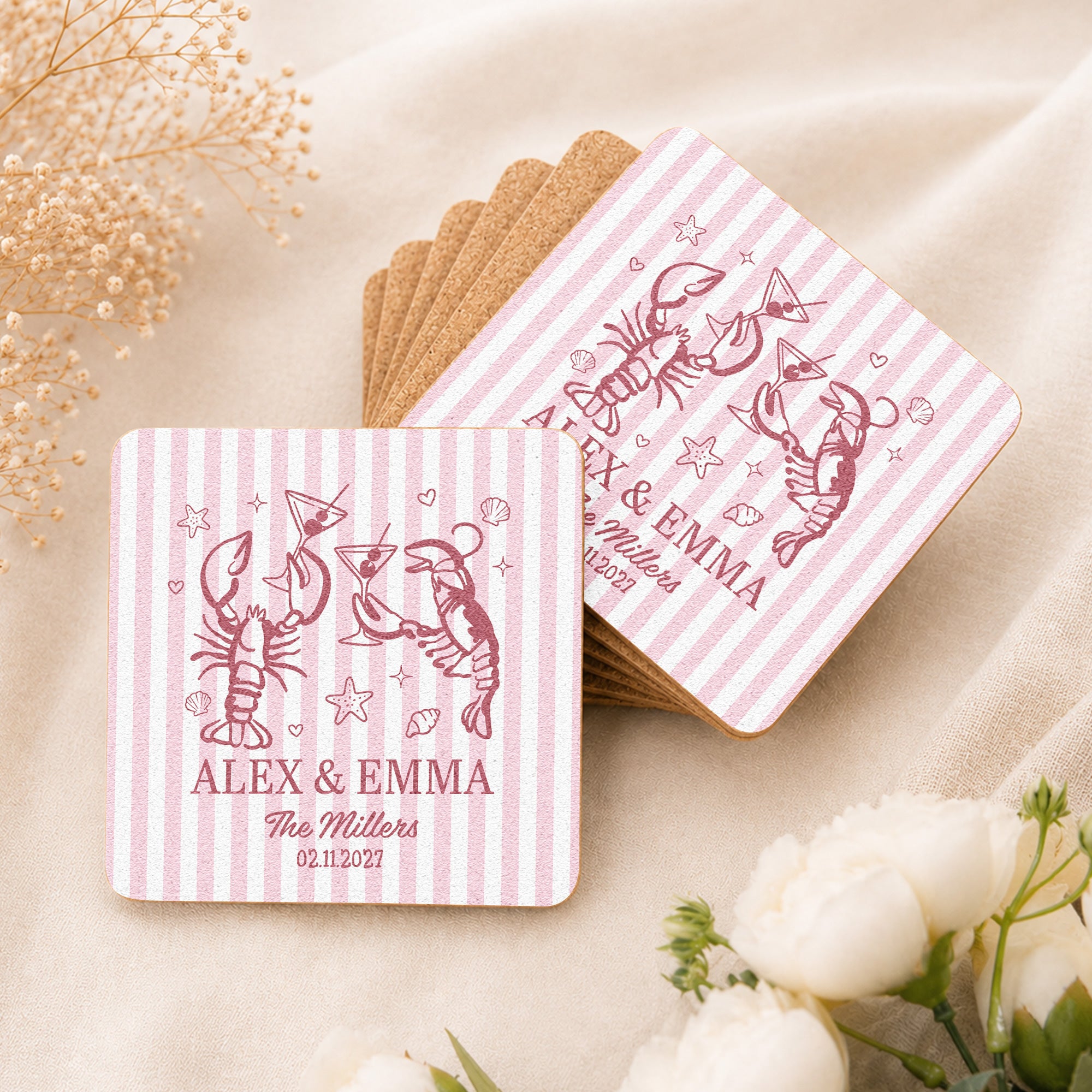 Wedding Decorations & Favors Custom Couple's Names New Version - Personalized Coasters 6