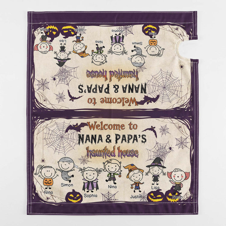 Welcome To Grandma & Grandpa'S Haunted House - Personalized Mailbox Cover 3