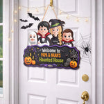Welcome To Haunted House - Personalized Wood Sign 2