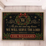 We'll Serve The Lord Christmas Gift For Mom, Dad, Family - Personalized Doormat 3