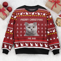 Meowy Christmas - Personalized Photo Ugly Christmas Sweater