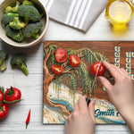 Willow Tree Stream Design Custom Scrabble Family Name - Personalized Cutting Board 3