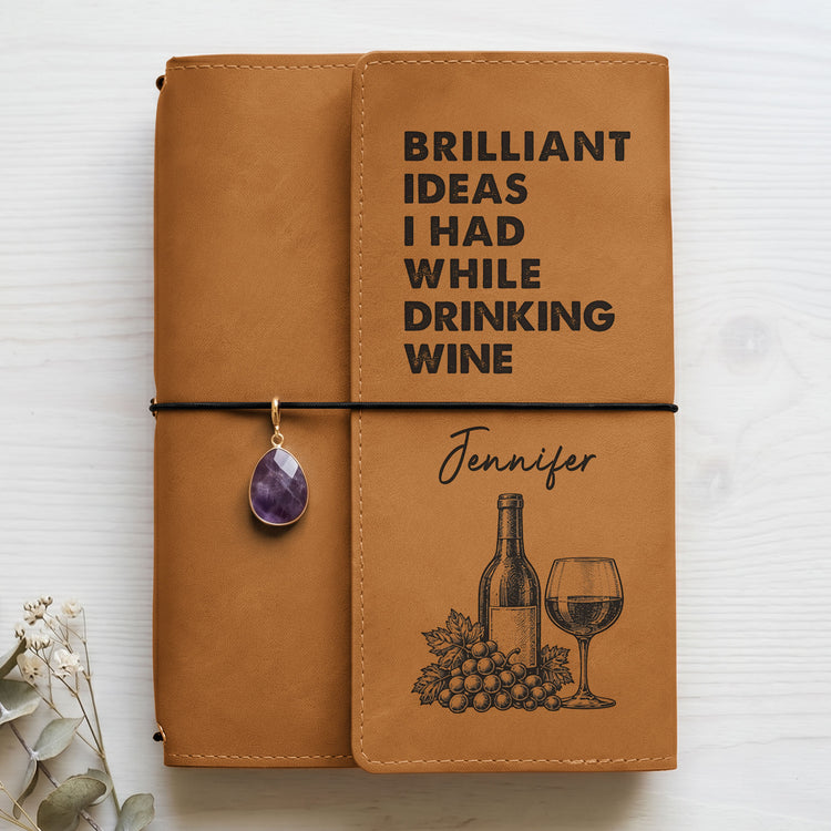 Wine Lovers, Whiskey Bourbon, Rum, Cocktails, Gifts For Her, Him - Personalized Notebook Cover 4