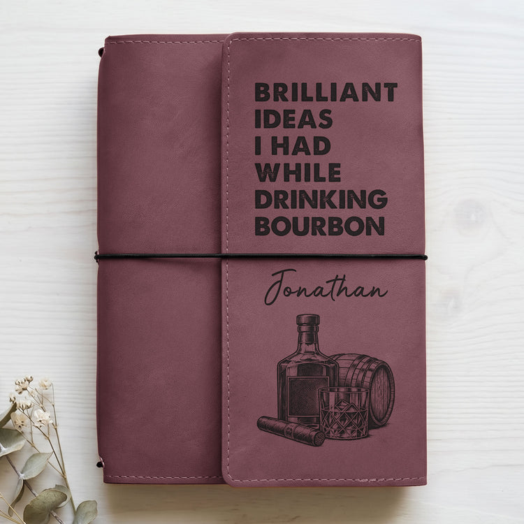 Wine Lovers, Whiskey Bourbon, Rum, Cocktails, Gifts For Her, Him - Personalized Notebook Cover 5
