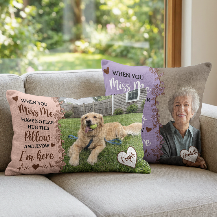 Woven Pillow Hug This Pillow And Know I'm Here - Personalized Pillow Cover 2