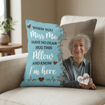 Woven Pillow Hug This Pillow And Know I'm Here - Personalized Pillow Cover 4