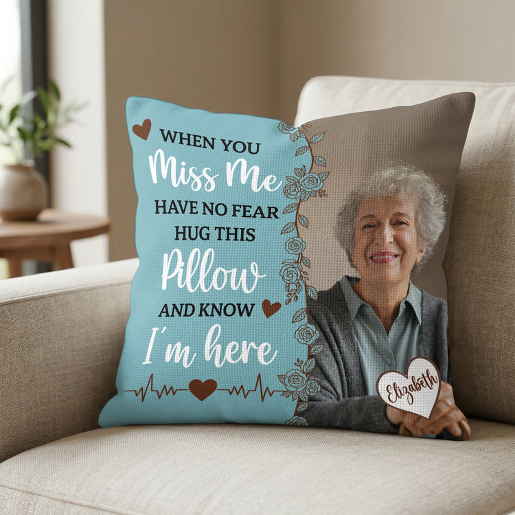 Woven Pillow Hug This Pillow And Know I'm Here - Personalized Pillow Cover 4