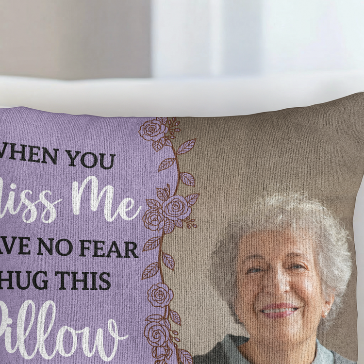 Woven Pillow Hug This Pillow And Know I'm Here - Personalized Pillow Cover 5