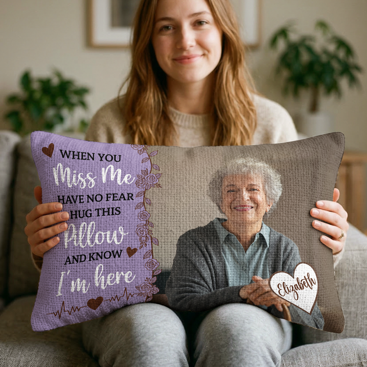 Woven Pillow Hug This Pillow And Know I'm Here - Personalized Pillow Cover 6