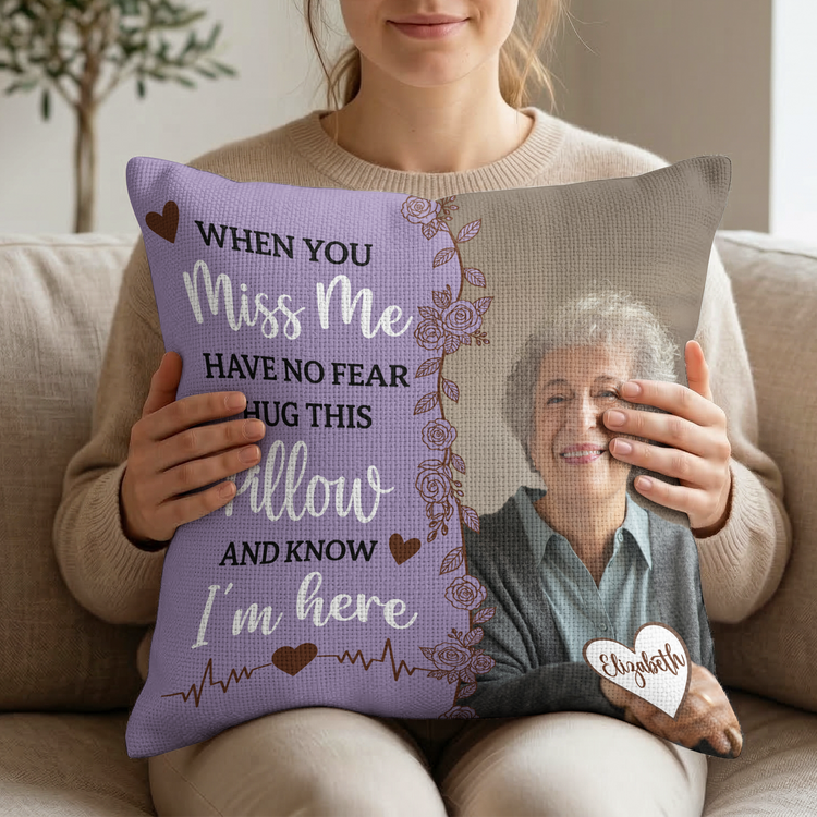 Woven Pillow Hug This Pillow And Know I'm Here - Personalized Pillow Cover 7