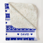 Xmas Gift, Custom Name, Fair Isle Knit Pattern - Personalized Blanket 4