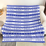 Xmas Gift, Custom Name, Fair Isle Knit Pattern - Personalized Blanket 5