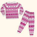 Xmas Gift, Custom Name, Fair Isle Knit Pattern - Personalized Pajamas 3