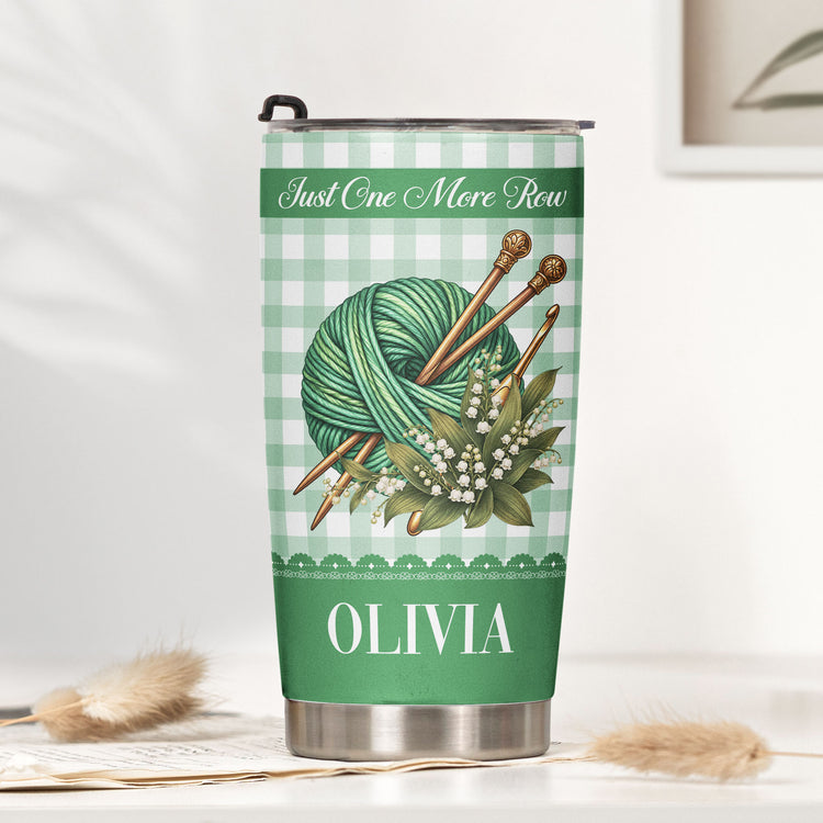 Yarnaholic, Custom Birth Flower & Name - Gift For Yarn Lover, Knitting Lover, Crochet Lover - Personalized Tumbler 2