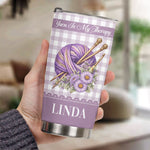Yarnaholic, Custom Birth Flower & Name - Gift For Yarn Lover, Knitting Lover, Crochet Lover - Personalized Tumbler 6