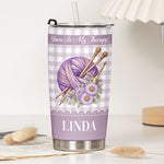 Yarnaholic, Custom Birth Flower & Name - Gift For Yarn Lover, Knitting Lover, Crochet Lover - Personalized Tumbler 7
