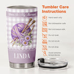 Yarnaholic, Custom Birth Flower & Name - Gift For Yarn Lover, Knitting Lover, Crochet Lover - Personalized Tumbler 8