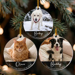 You Left Paw Prints On Our Hearts Custom Photo Pet Loss Christmas Gifts - Personalized Ornament 1