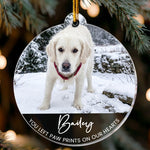 You Left Paw Prints On Our Hearts Custom Photo Pet Loss Christmas Gifts - Personalized Ornament 2
