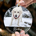 You Left Paw Prints On Our Hearts Custom Photo Pet Loss Christmas Gifts - Personalized Ornament 3