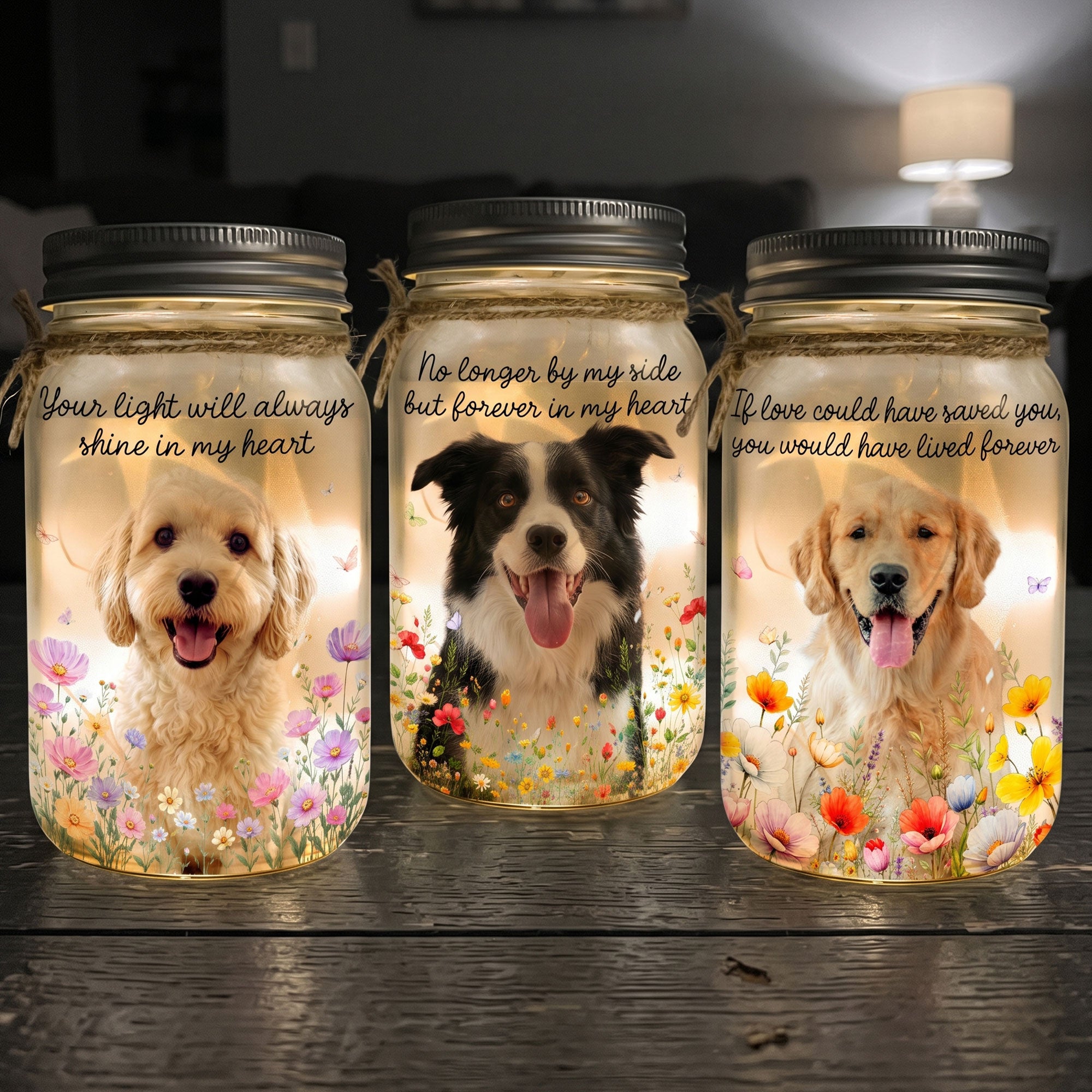 Your Light Will Always Shine In My Heart Pet Loss Gifts Custom Photo - Personalized Night Light 1