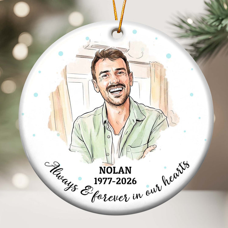 Your Wings Were Ready Custom Photo Watercolor Memorial Christmas Gifts - Personalized Ornament 3