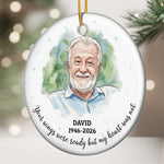 Your Wings Were Ready Custom Photo Watercolor Memorial Christmas Gifts - Personalized Ornament 4