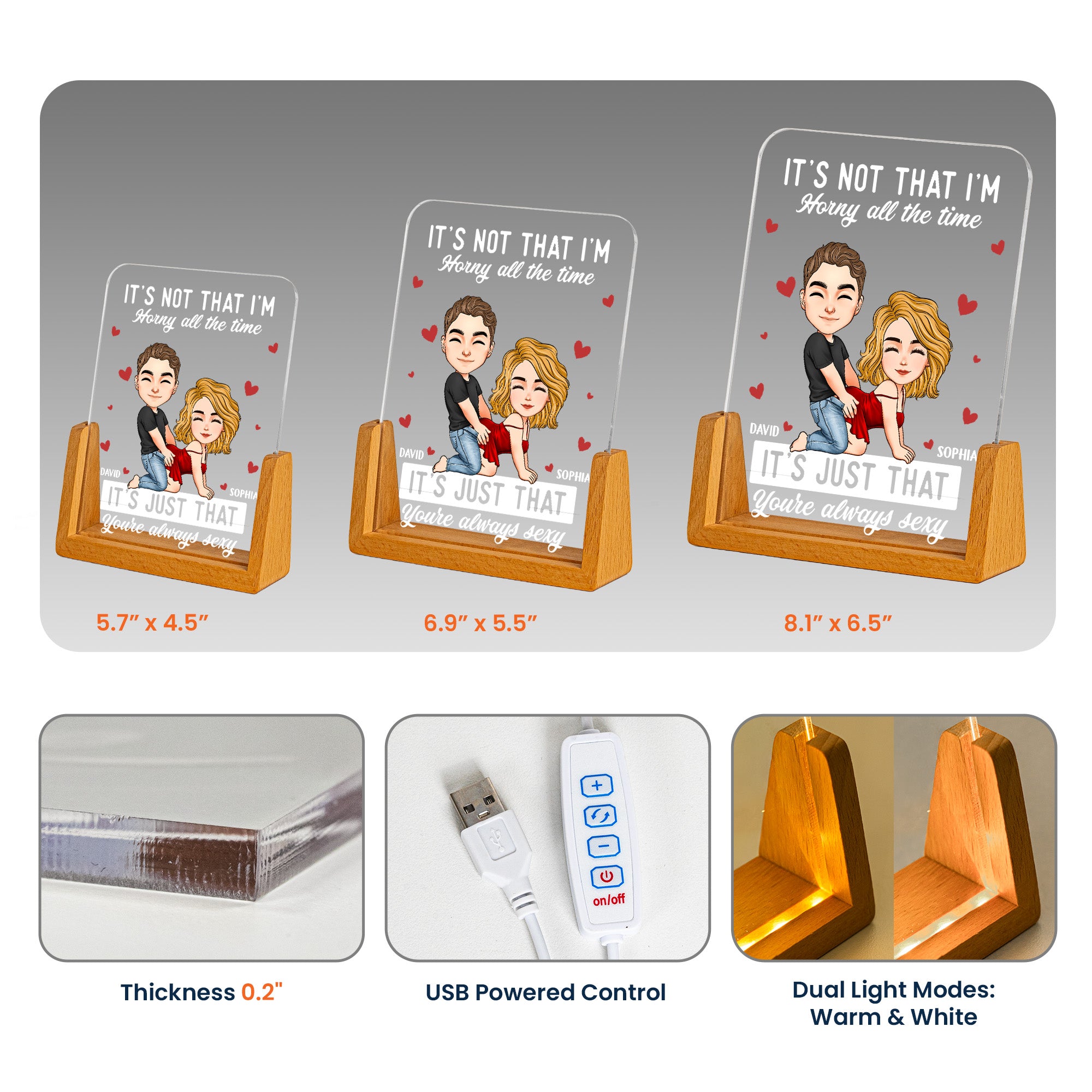 You're Always Sexy Anniversary Gift For Wife, Girlfriend - Personalized Night Light 5